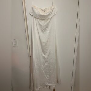 Reformation White Dress with Ruffle Top